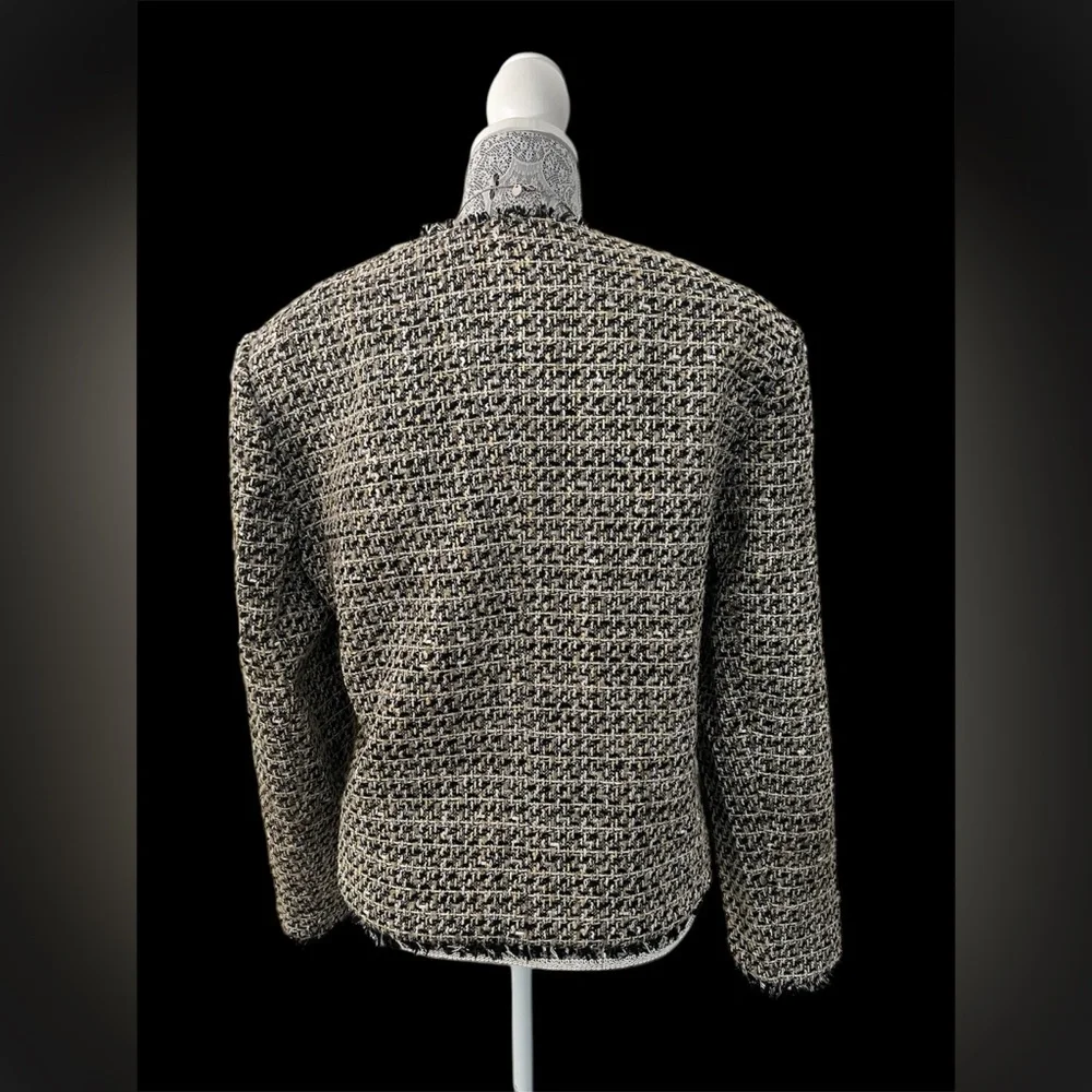 NWT Express Gold Metallic Chic Tweed Jacket - Size XL